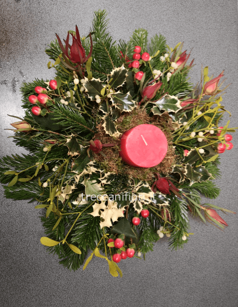 Centrotavola natalizio con candela